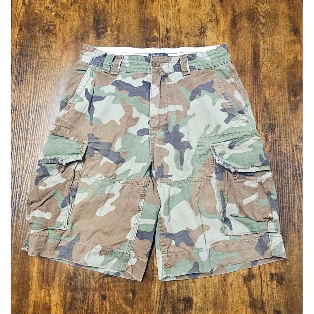 Polo Ralph Lauren Mens Camo Cargo Shorts Classic Polo Chino Green Brown 29